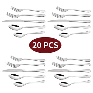 Vinsani 20-Piece Elegant Stainless Steel Cutlery Set - Complete Dining Solution