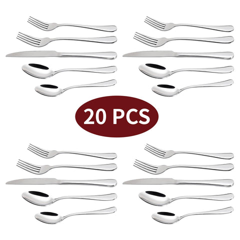 Vinsani 20-Piece Elegant Stainless Steel Cutlery Set - Complete Dining Solution
