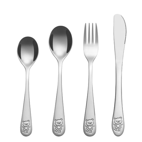 Vinsani Jungle 4-Piece Kids Cutlery Set – Fun, Safe, and Elegant Mealtime Essentials!
