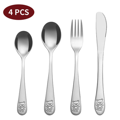 Vinsani Jungle 4-Piece Kids Cutlery Set – Fun, Safe, and Elegant Mealtime Essentials!