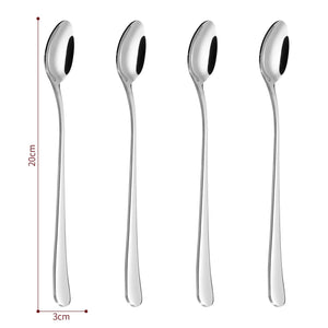 Vinsani Elite 4-Piece Long Handle Stainless Steel Latte Spoons Set