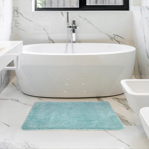 Vinsani Ultra-Soft Microfiber Bath Mat - Luxurious Comfort in Light Blue