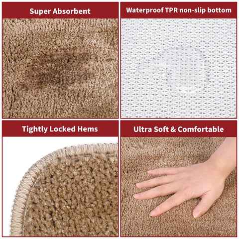 VINSANI Ultra Soft Beige Bath Mat - Luxurious Comfort for Your Feet, 50x80cm