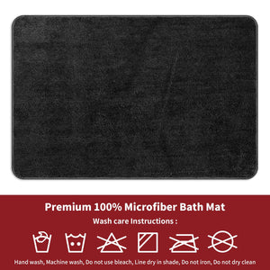 VINSANI Ultra Soft Microfiber Bath Mat - Cozy Comfort in Dark Grey, 50x80cm