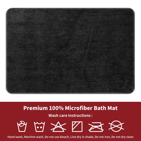 VINSANI Ultra Soft Microfiber Bath Mat - Cozy Comfort in Dark Grey, 50x80cm