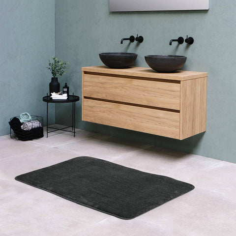 VINSANI Ultra Soft Microfiber Bath Mat - 60x90cm in Dark Grey