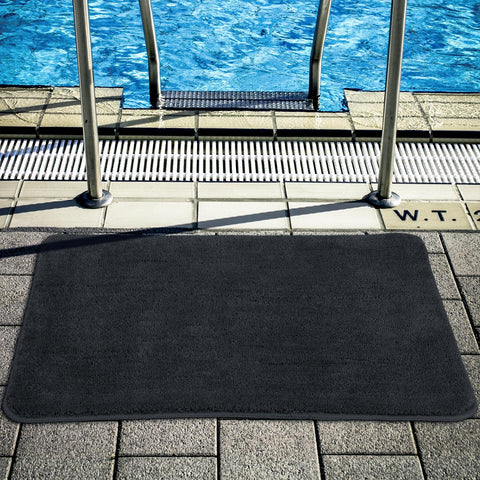 VINSANI Ultra Soft Microfiber Bath Mat - 60x90cm in Dark Grey