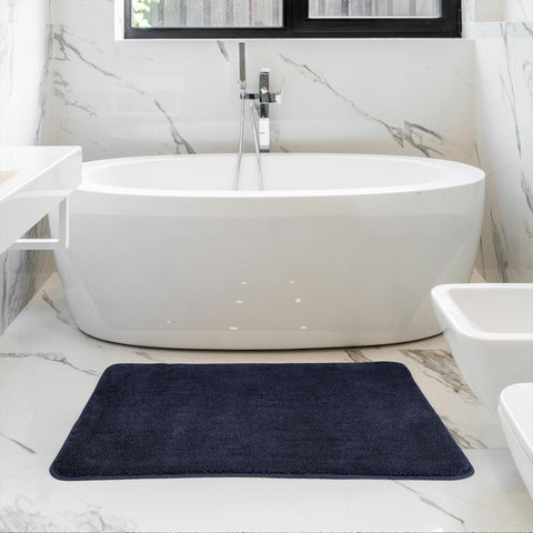 Ultra-Soft Navy Bath Mat - Premium Microfiber Comfort 60x90 cm