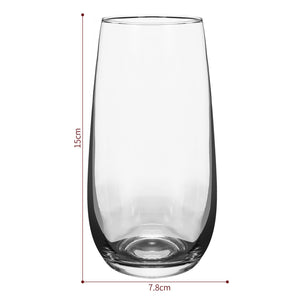Vinsani Esteem Highball Glasses - Elegant Set of 6 for Drinks & Desserts