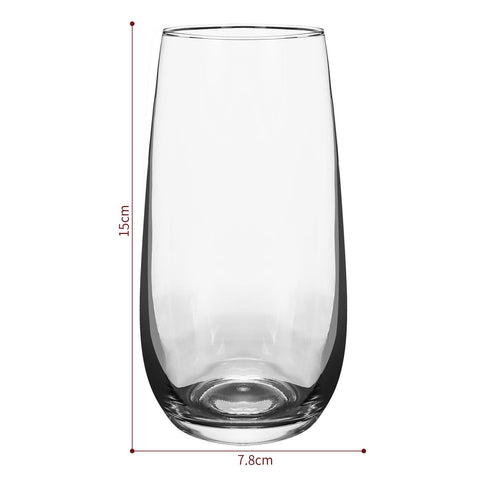 Vinsani Esteem Highball Glasses - Elegant Set of 6 for Drinks & Desserts
