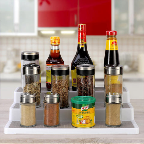 Space-Saving 3-Tier Spice Rack - Skid-Resistant Kitchen Organizer