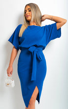 Load image into Gallery viewer, ikrush-ezra-belted-wrap-front-kimono-sleeve-midi-dress-1695037249-DSC3911.jpg