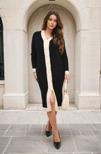 Load image into Gallery viewer, ikrush-lydia-knitted-contrast-trim-long-sleeve-midi-dress-1724786013539772-3.jpg