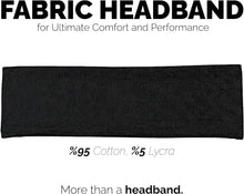 Load image into Gallery viewer, Premium 9 cm Wide Black Sweat Headband - 95% Cotton, 5% Lycra for Ultimate Comfort and Performance For Women &amp; Men Yoga Hair Bands Unisex Kylie Bandeau Sweatband