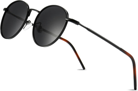 Round Vintage Polarized Sunglasses Classic Retro Metal Frame Sunglasses Circular for Women Men-SGT059