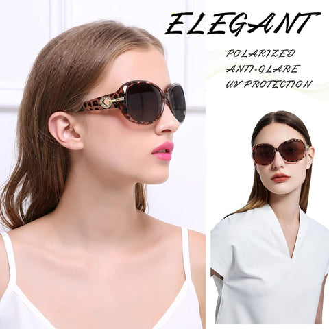 Polarised Sunglasses Womens Trendy Oversized Driving Ladies Sunglasses with UV Protection Big Rectangle Sun Glasses for Women