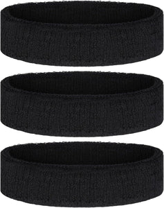 2 PCS Elastic Sports Headbands for Men/Women - With Inner Grip Strip to Keep Headband Securely in Place | Fits ALL HEAD SIZES | Sweat Wicking Fabric to Keep your Head Dry & Cool