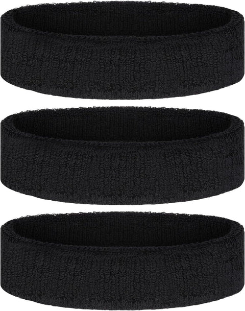 2 PCS Elastic Sports Headbands for Men/Women - With Inner Grip Strip to Keep Headband Securely in Place | Fits ALL HEAD SIZES | Sweat Wicking Fabric to Keep your Head Dry & Cool