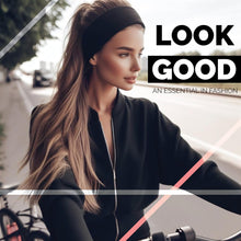 Load image into Gallery viewer, Premium 9 cm Wide Black Sweat Headband - 95% Cotton, 5% Lycra for Ultimate Comfort and Performance For Women &amp; Men Yoga Hair Bands Unisex Kylie Bandeau Sweatband