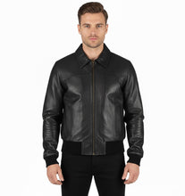 Load image into Gallery viewer, The Deal Mens Vintage Brown Leather Bomber Jacket