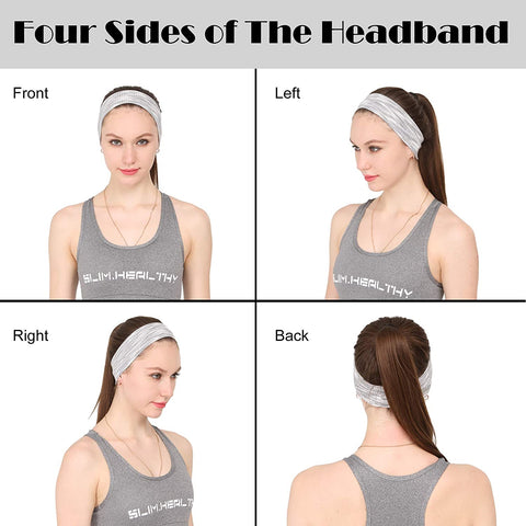 6Pcs Stretchy Elastic Headbands, Cotton Sports Hairband for Women Girls, Suitable for Yoga, Pilates, Running, Cycling