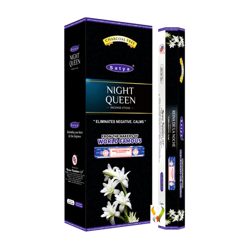 Satya Night Queen Hexa Incense - 120 All-Natural Sticks for Serene Ambiance