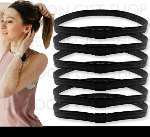 ® 6 Sports Headband | Pack of 6 | Sweat Bands | Non-Slip | Elastic Head Bands | Gym headband | Hair Bands For Unisex Women Men | For running Cycling Workout Exercise Yoga | Sport Headband