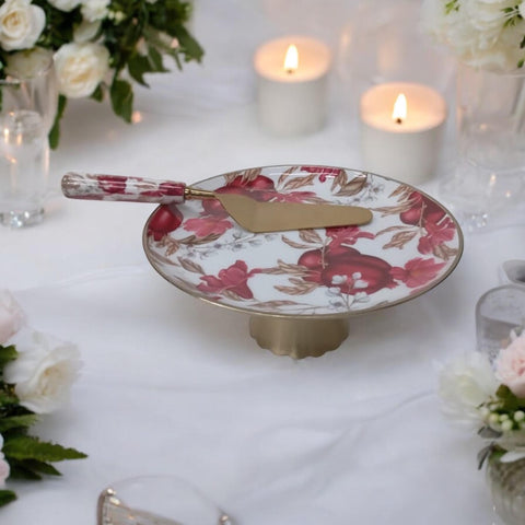 Elegant 20cm Iron Cake Stand with Knife - Perfect for Every Celebration!