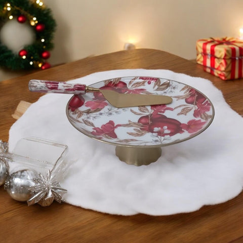 Elegant 20cm Iron Cake Stand with Knife - Perfect for Every Celebration!