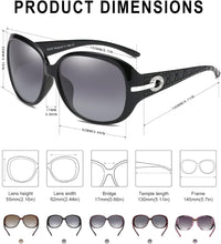 Load image into Gallery viewer, oversized polarised sunglasses for women ladies sunglasses 100% UV400 Protection 6214