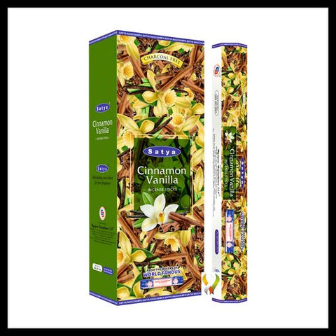 Indulge Your Senses: Satya Cinnamon Vanilla Hexa Incense - 120 Sticks