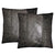 2 x Distressed Grey Stripe Original Leather Cushion Covers -
