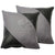 2 x Purple Amethyst & Black Diagonal Stripe Original Leather Cushion Covers -