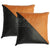 2 x Tan & Black Diagonal Stripe Original Leather Cushion Covers -