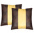2 x Vintage Brown Stripe Original Leather Cushion Covers -