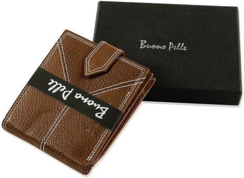 Elegant Tan Leather Wallet with RFID Protection for Men