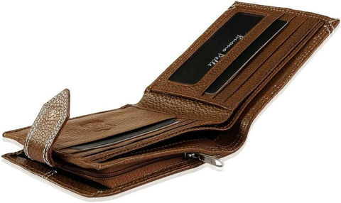 Elegant Tan Leather Wallet with RFID Protection for Men