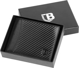 Men's RFID Blocking Leather Bifold Wallet with ID Window Zip Coin Pocket 9 Card Holder