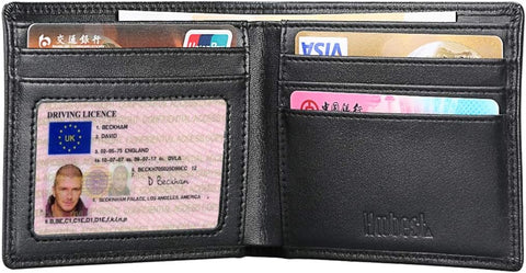 Mens Slim Secure RFID Blocking Genuine Leather Wallet