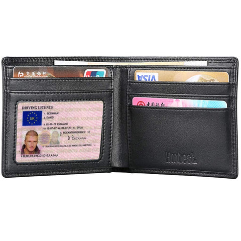Mens Slim Secure RFID Blocking Genuine Leather Wallet