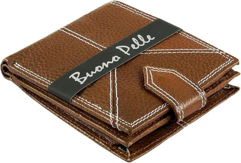 Elegant Tan Leather Wallet with RFID Protection for Men