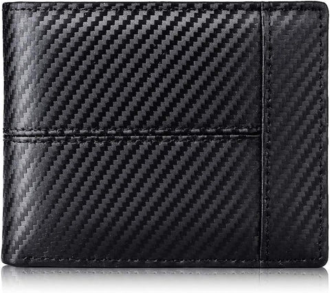 RFID Leather Bifold Wallet for Men with ID Window and Card Holders