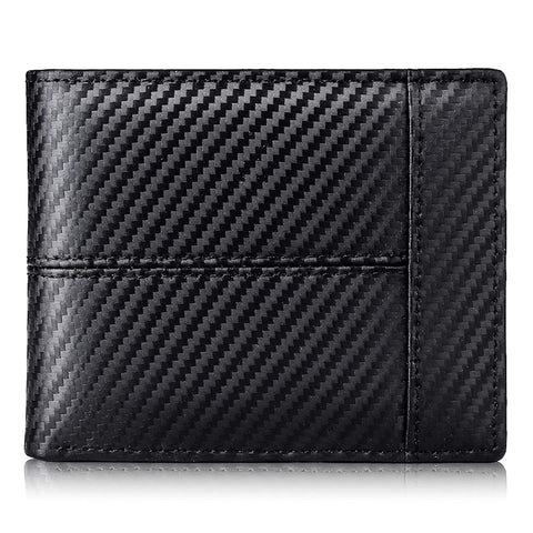 RFID Leather Bifold Wallet for Men with ID Window and Card Holders