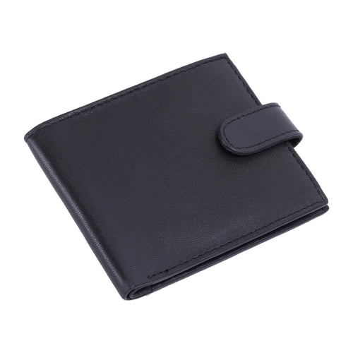 Mens Full Grain RFID Blocking and Stylish Compact Leather Wallet With Tab Closure, 9 Card Slots