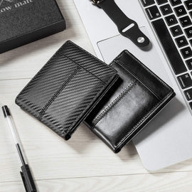 RFID Leather Bifold Wallet for Men with ID Window and Card Holders