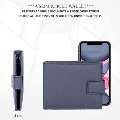 Eono 7 RFID Blocking Leather Wallet with ID & Coin Pocket