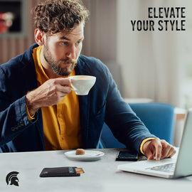 Mens Stylish RFID Blocking Genuine Leather Wallet with Carbon Fibre Design for Ultimate Security