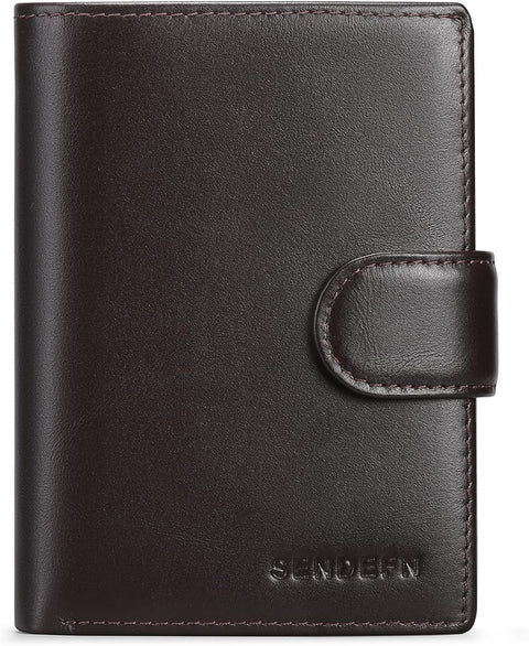 Multifunctional Men's RFID Blocking Leather Wallet with Trifold Design - Brown