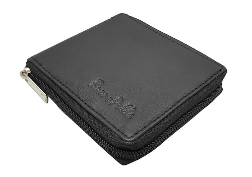 Men's Designer Leather Zip-Around Wallet with Card Holders