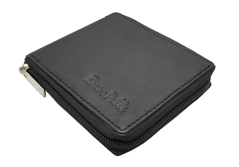 Men's Designer Leather Zip-Around Wallet with Card Holders